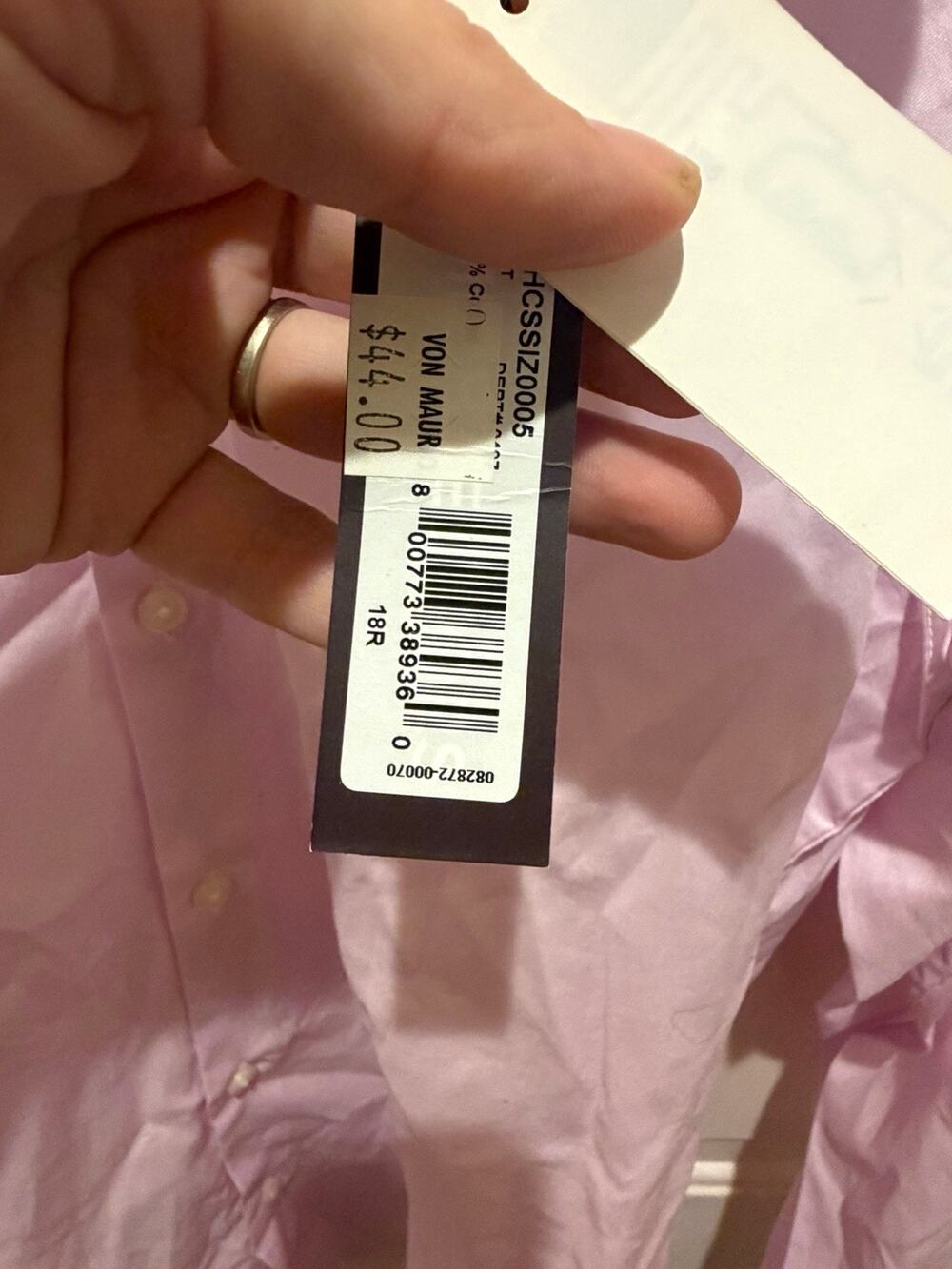 Michael Kors Men’s Pink Solid Cotton Non-Iron Dress Shirt 18 32/33